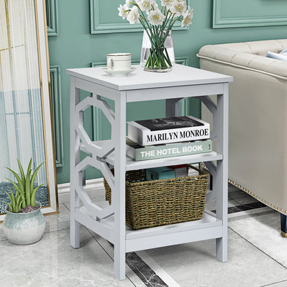 NNECW Set of 2 Side Table with Stable Structure for Bedroom/Living Room-Grey