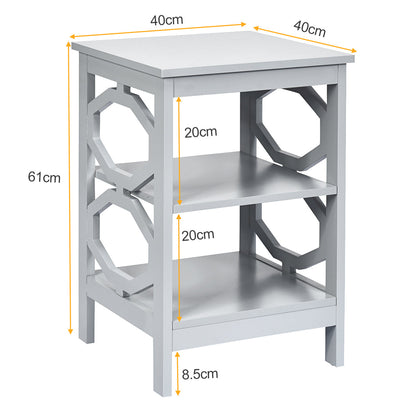NNECW Set of 2 Side Table with Stable Structure for Bedroom/Living Room-Grey
